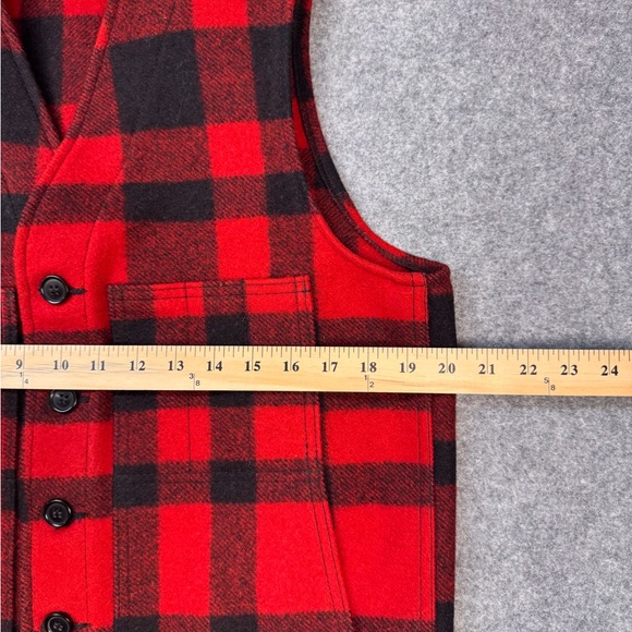 Filson Men's Red and Black Plaid Vest - Picture 6 of 10